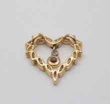 Load image into Gallery viewer, Vintage Heart Diamonds 14K Yellow Gold Pendant
