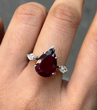 Load image into Gallery viewer, Gorgeous 18K White Gold Rubellite Tourmaline and Diamond Ring
