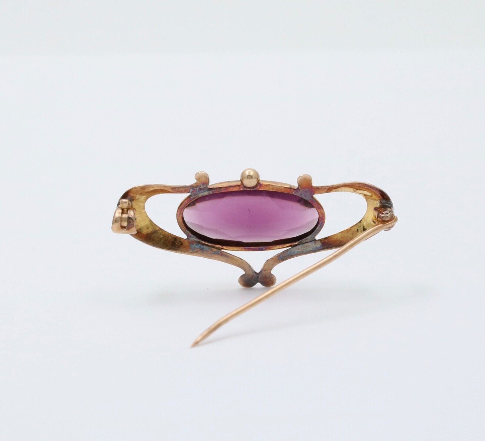 Art Nouveau 10K Gold Forget Me Not Brooch. Pin