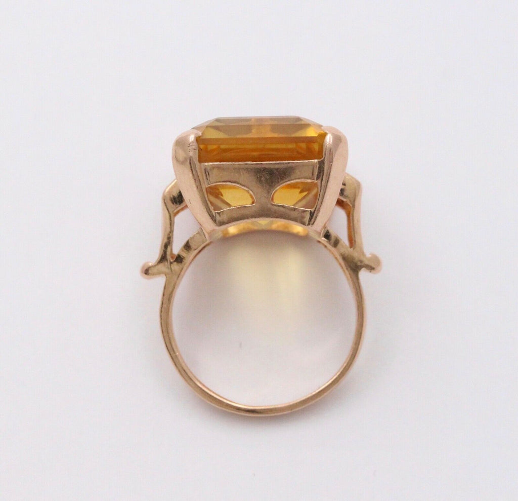 Vintage Citrine Rubies 14K Yellow Gold Ring