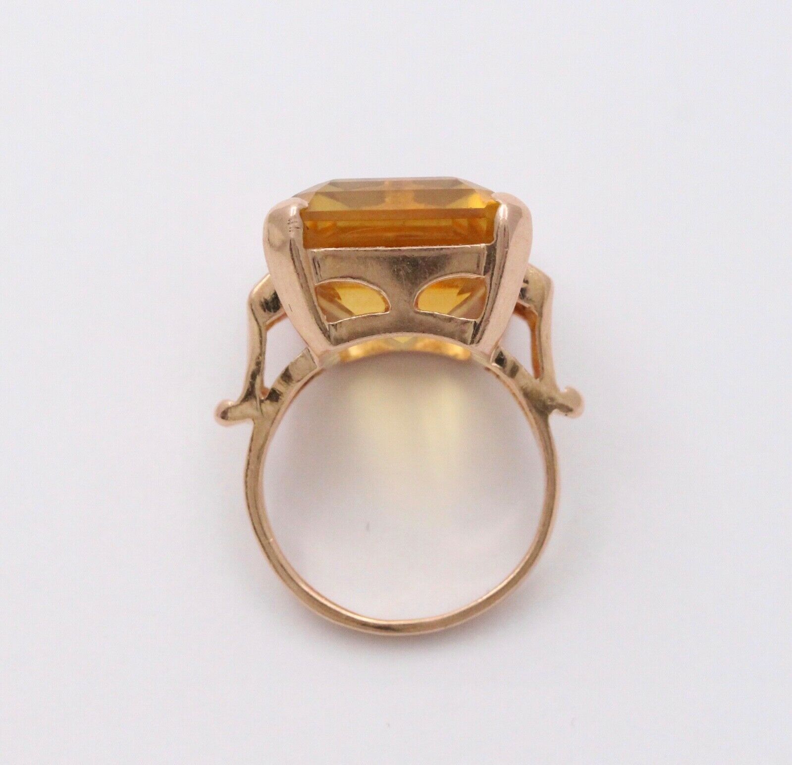 Vintage Citrine Rubies 14K Yellow Gold Ring