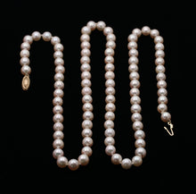 Load image into Gallery viewer, Art Deco Akoya Pearls 14K Yellow Gold Hallmarked Necklace
