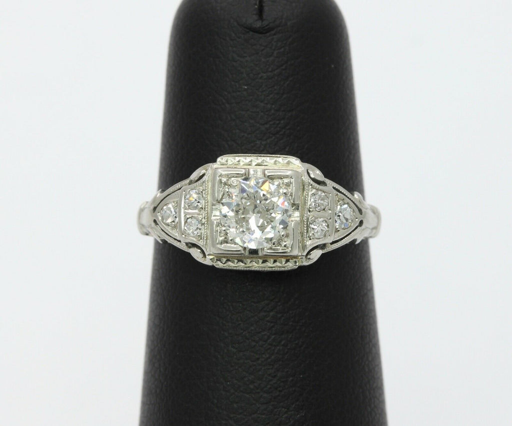 Art Deco Ladies Diamonds Platinum Ring