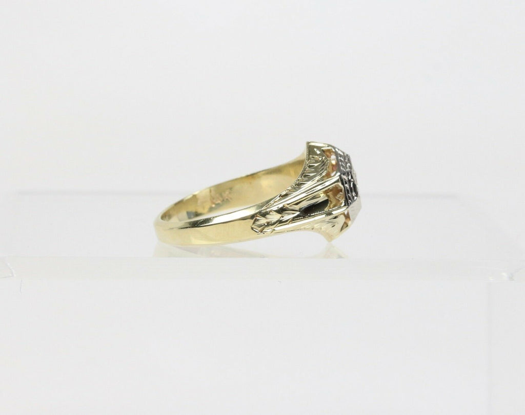 Art Deco Diamond 14K Yellow Gold Engagement Ring