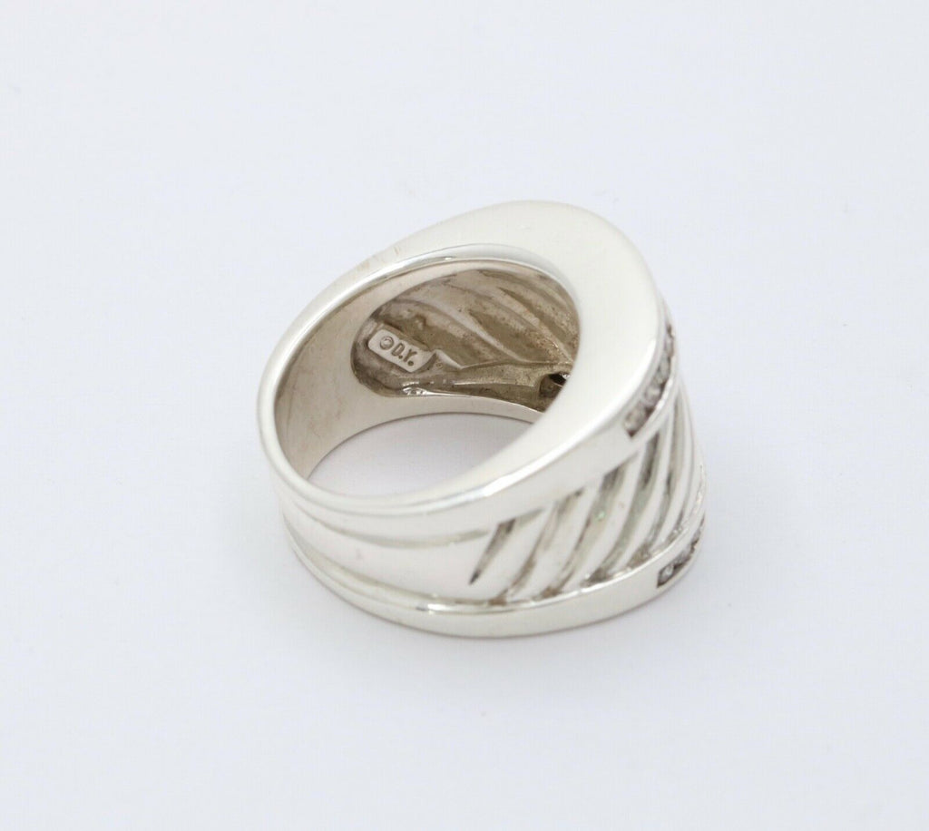 Classic David Yurman Sterling Silver Diamond Ring Band