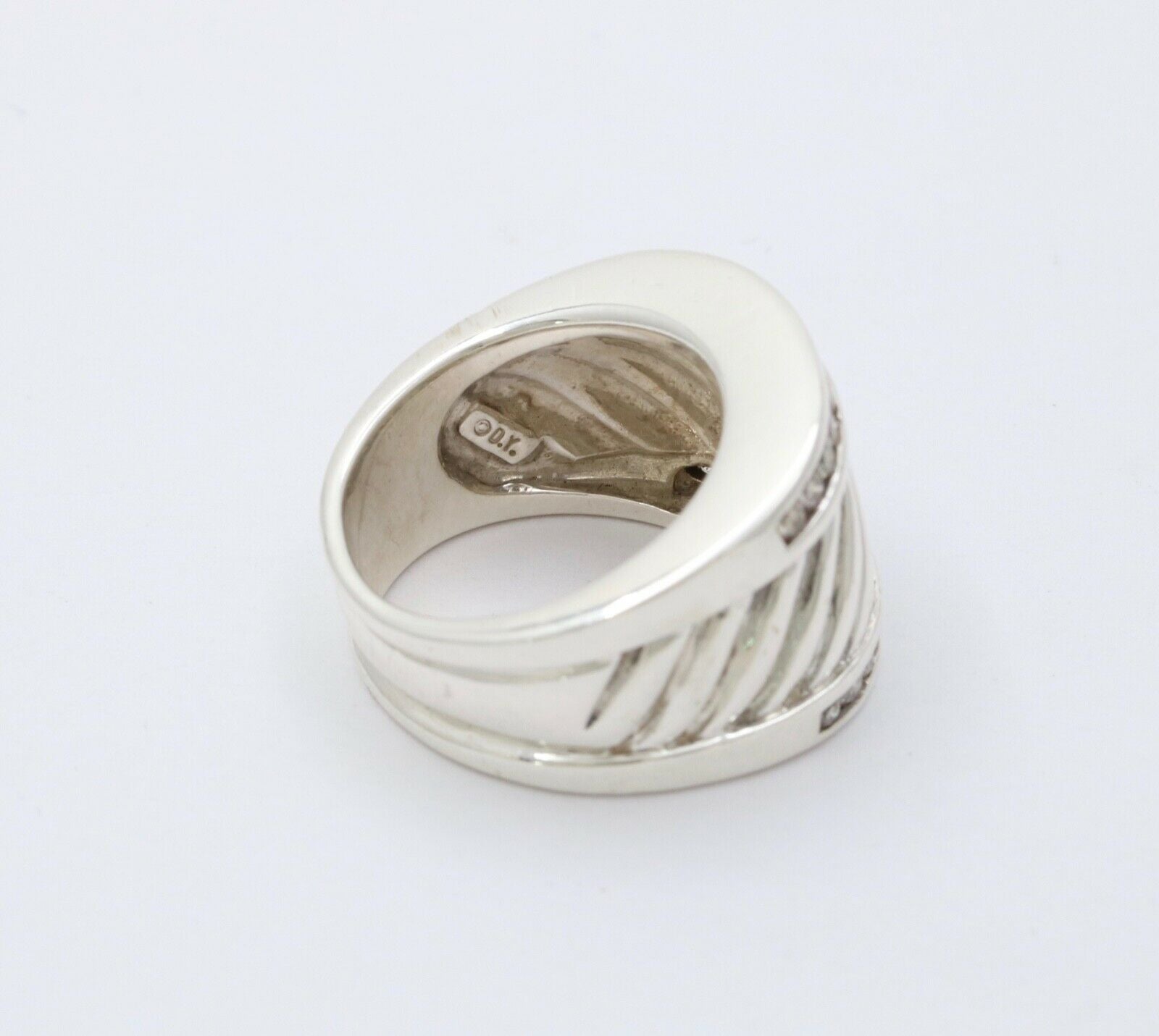 Classic David Yurman Sterling Silver Diamond Ring Band
