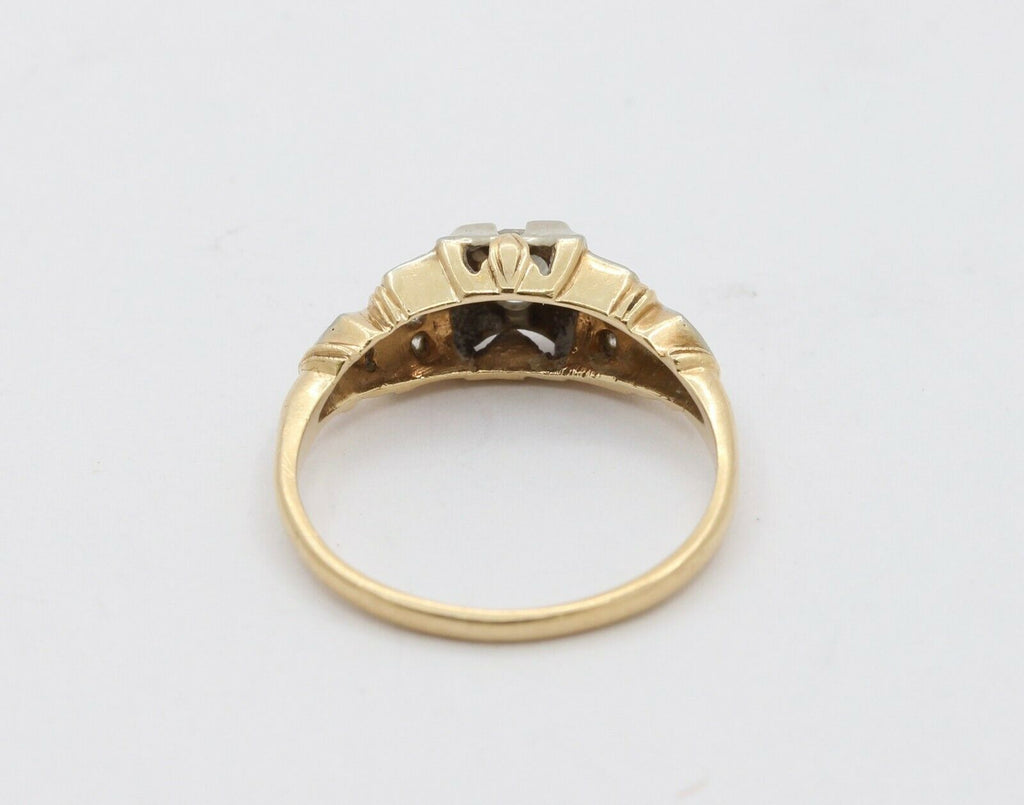 Vintage 14K Yellow Gold Diamond Engagement Ring