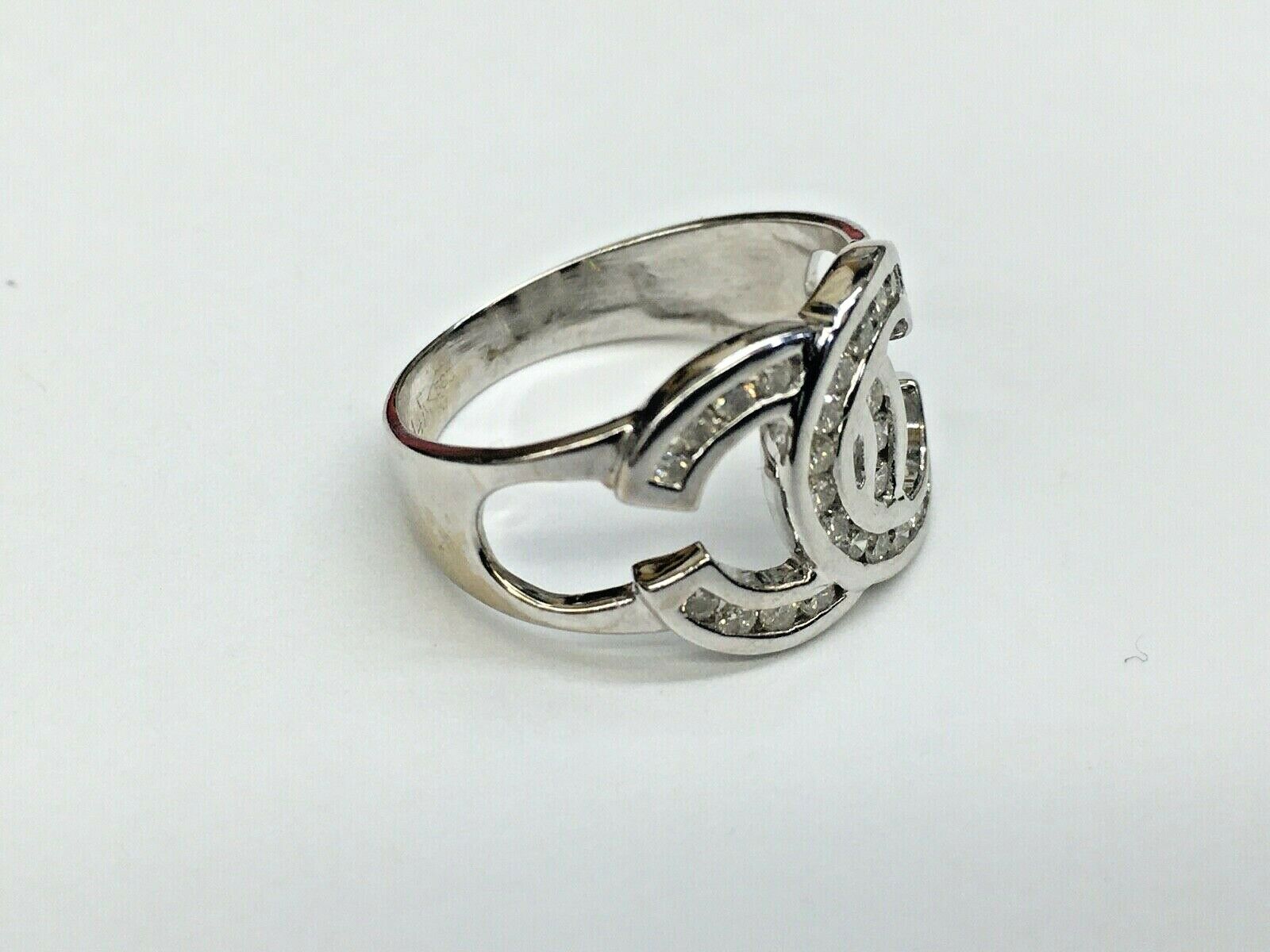 Vintage Ladies Chanel 14K White Gold Diamonds Ring