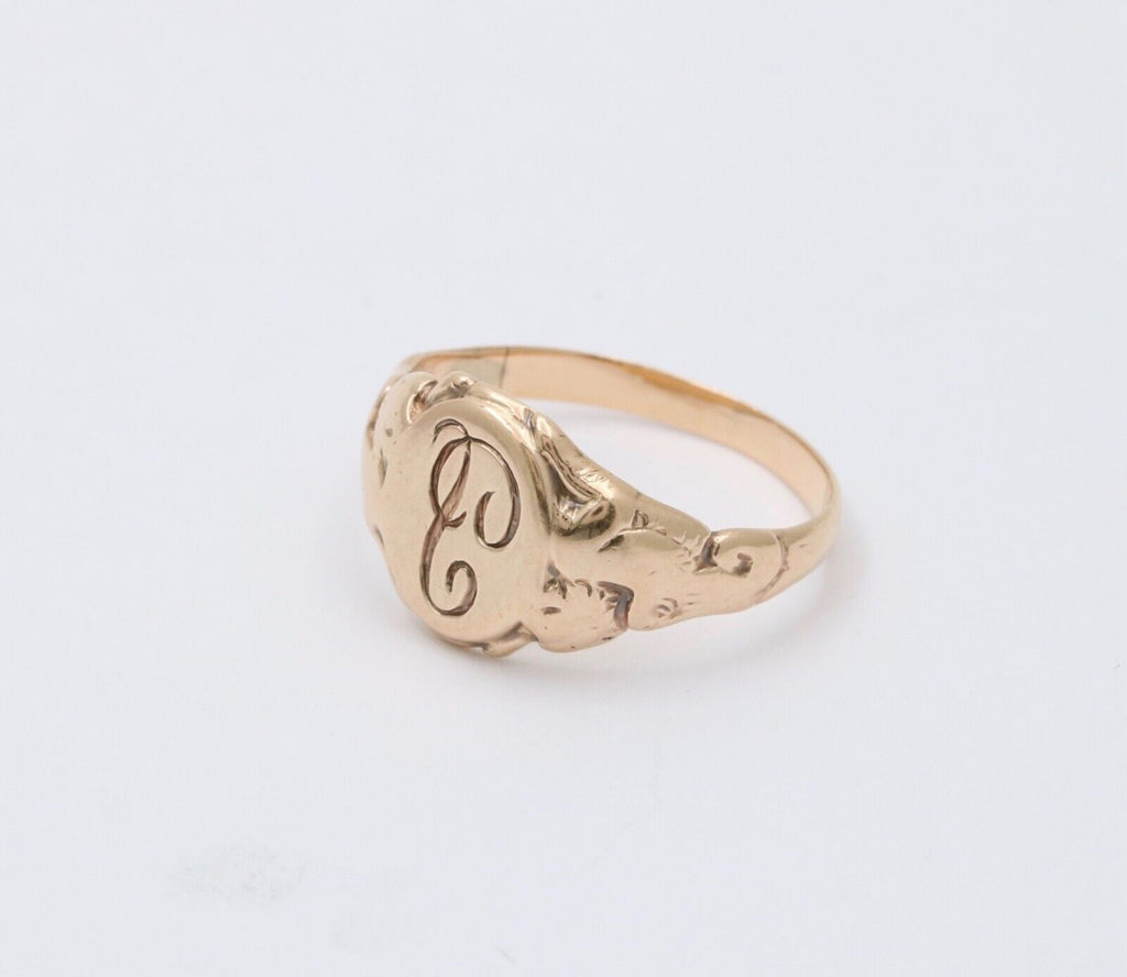 Victorian Signet 10K Yellow Gold Ring