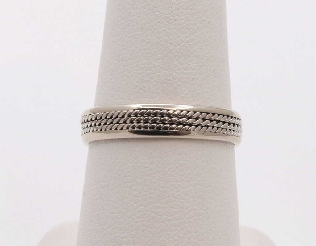 Vintage Ladies Filagree 13K White Gold Wedding Band
