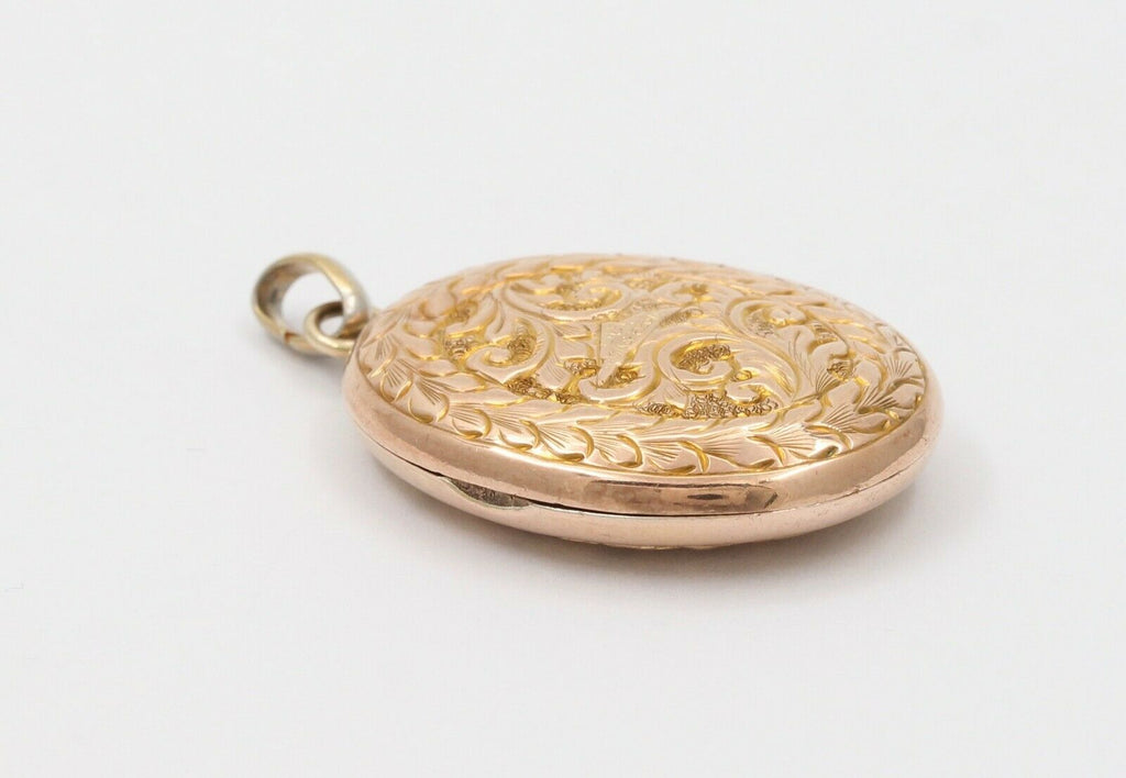 Victorian 10K Yellow Gold Diamond Memorial Locket