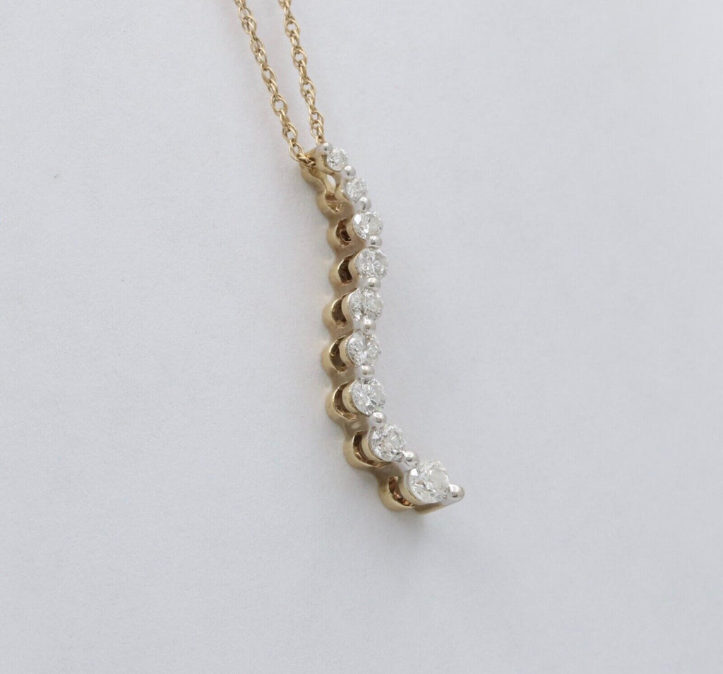 Vintage Diamond 14K Yellow Gold Curly Pendant.