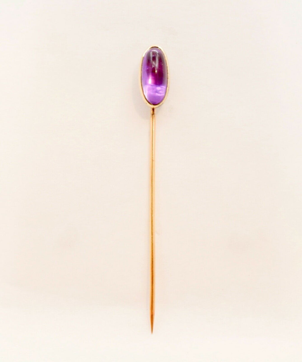 Victorian Amethyst 14K Yellow Gold Stick Pin