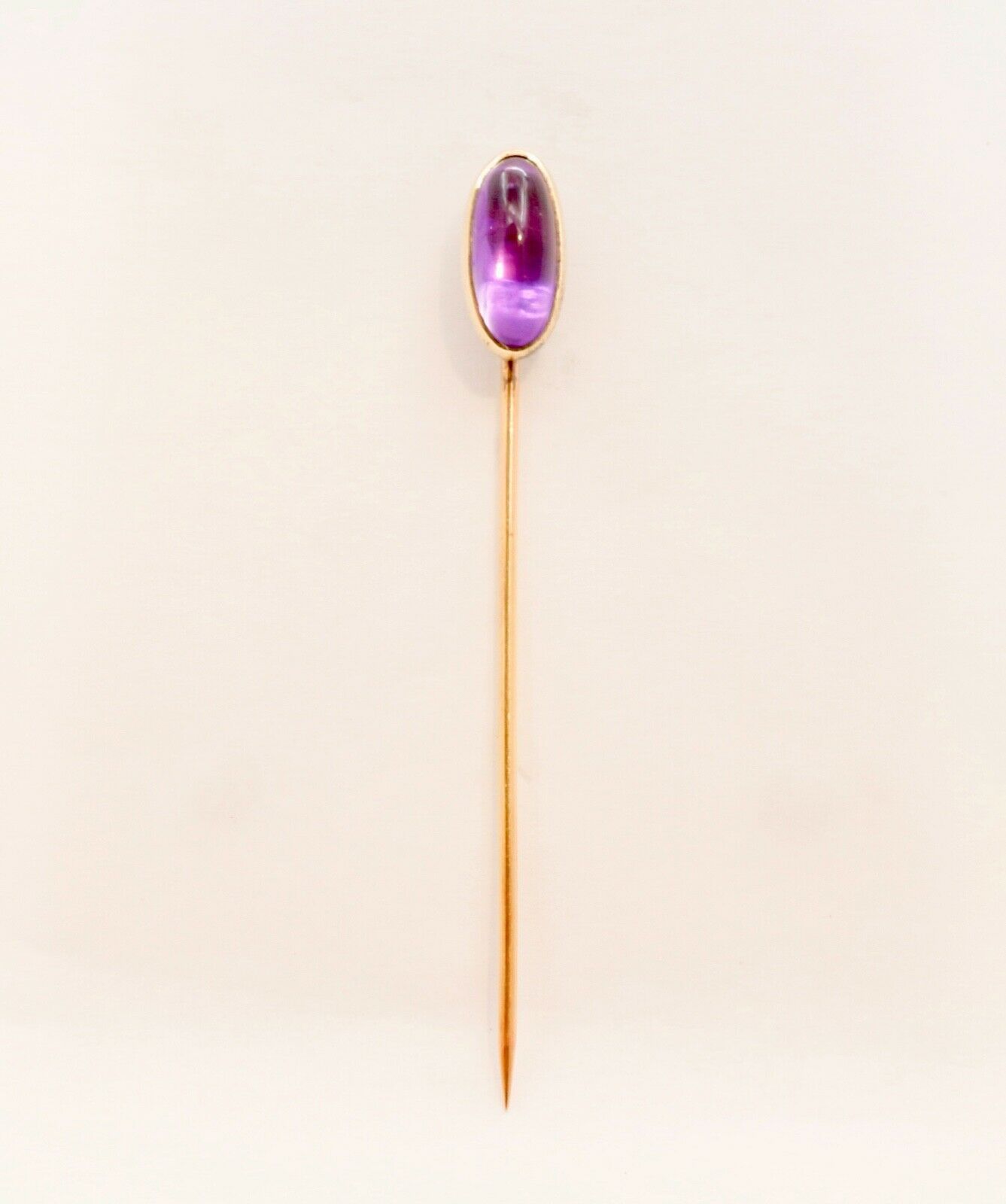 Victorian Amethyst 14K Yellow Gold Stick Pin