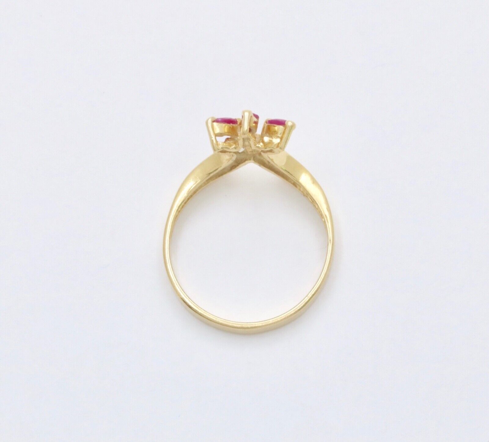 Vintage Rubies & Cubic Zirconia 14K Yellow Gold Ring