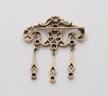 Load image into Gallery viewer, Elegant Victorian Rose Cut Diamonds 14K Yellow Gold Brooch Pendant
