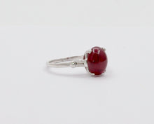 Load image into Gallery viewer, Vintage Platinum Cabochon Ruby Alternative Engagement Ring
