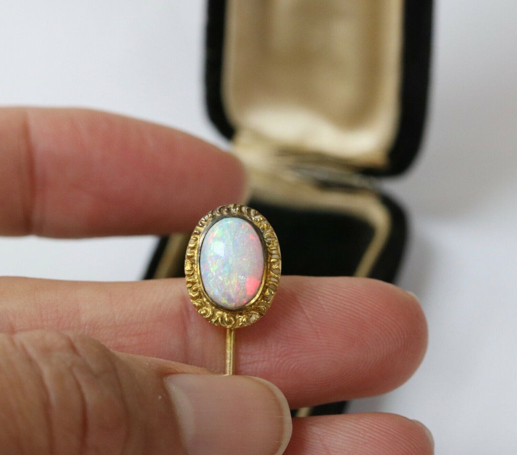 Victorian Opal 18K/14K Yellow Gold Stick Pin
