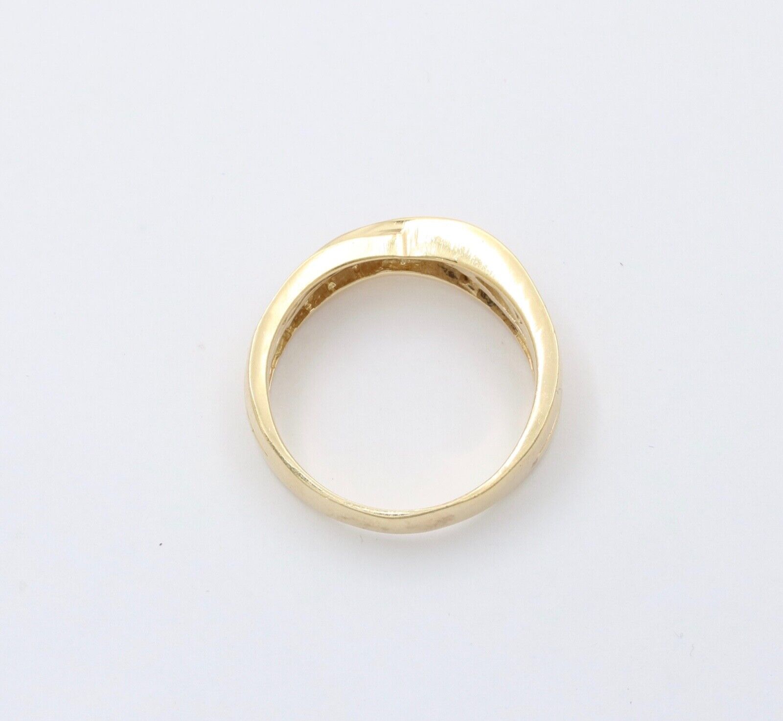 Vintage Crossover Diamonds 14K Yellow Gold Ring