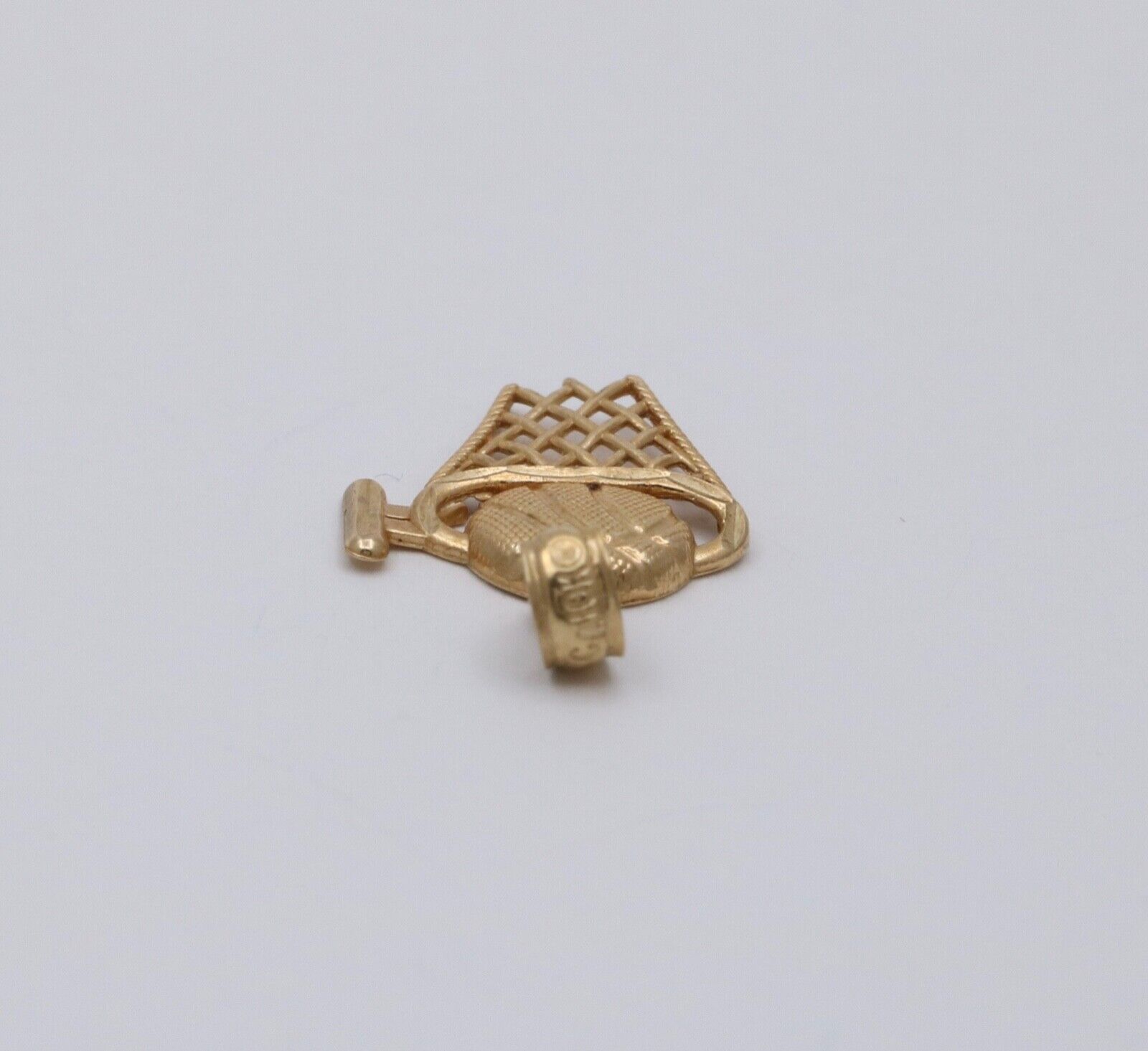 Vintage 10K Yellow Gold Basketball Hoop Charm, Pendant.