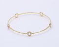 Vintage14k Yellow Gold & Pink Quartz Stacking Bracelet, Estate Bangle