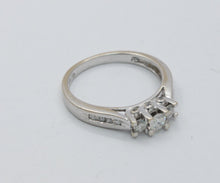 Load image into Gallery viewer, 14K White Gold Three Diamond Engagement Ring
