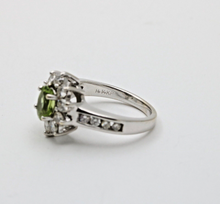 Load image into Gallery viewer, Vintage Peridot Diamonds14K White Gold Cocktail Ring
