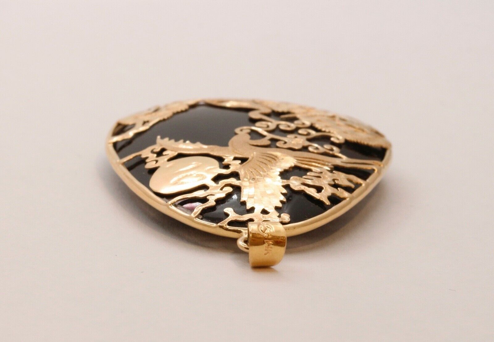 Beautiful Mystic Healing Birds Of Paradise 14K Smoky Topaz Pendant