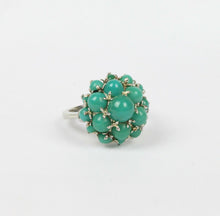 Load image into Gallery viewer, Vintage Turquoise 14k White Gold Cocktail Ring
