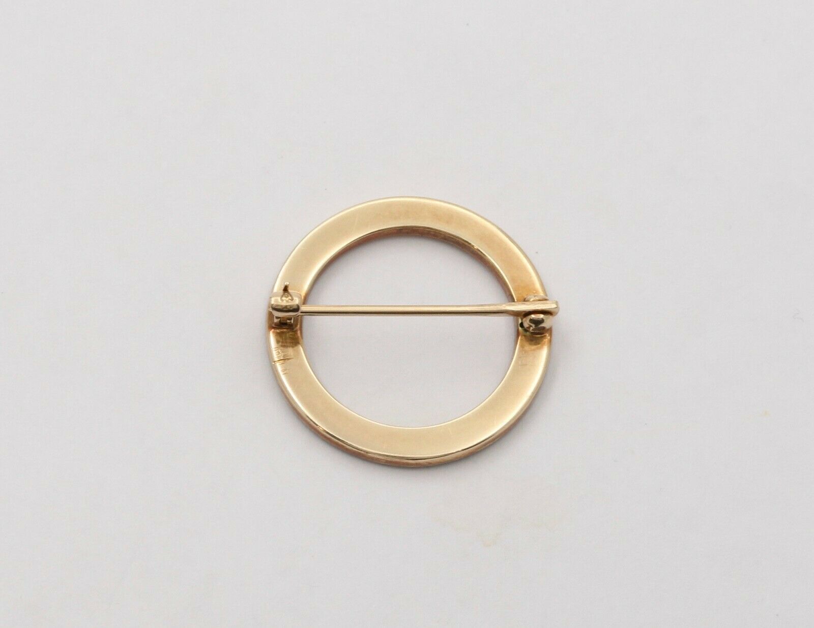 Art Deco Smoky Blue Guilloche Enamel Split Pearl Circle Pin Brooch