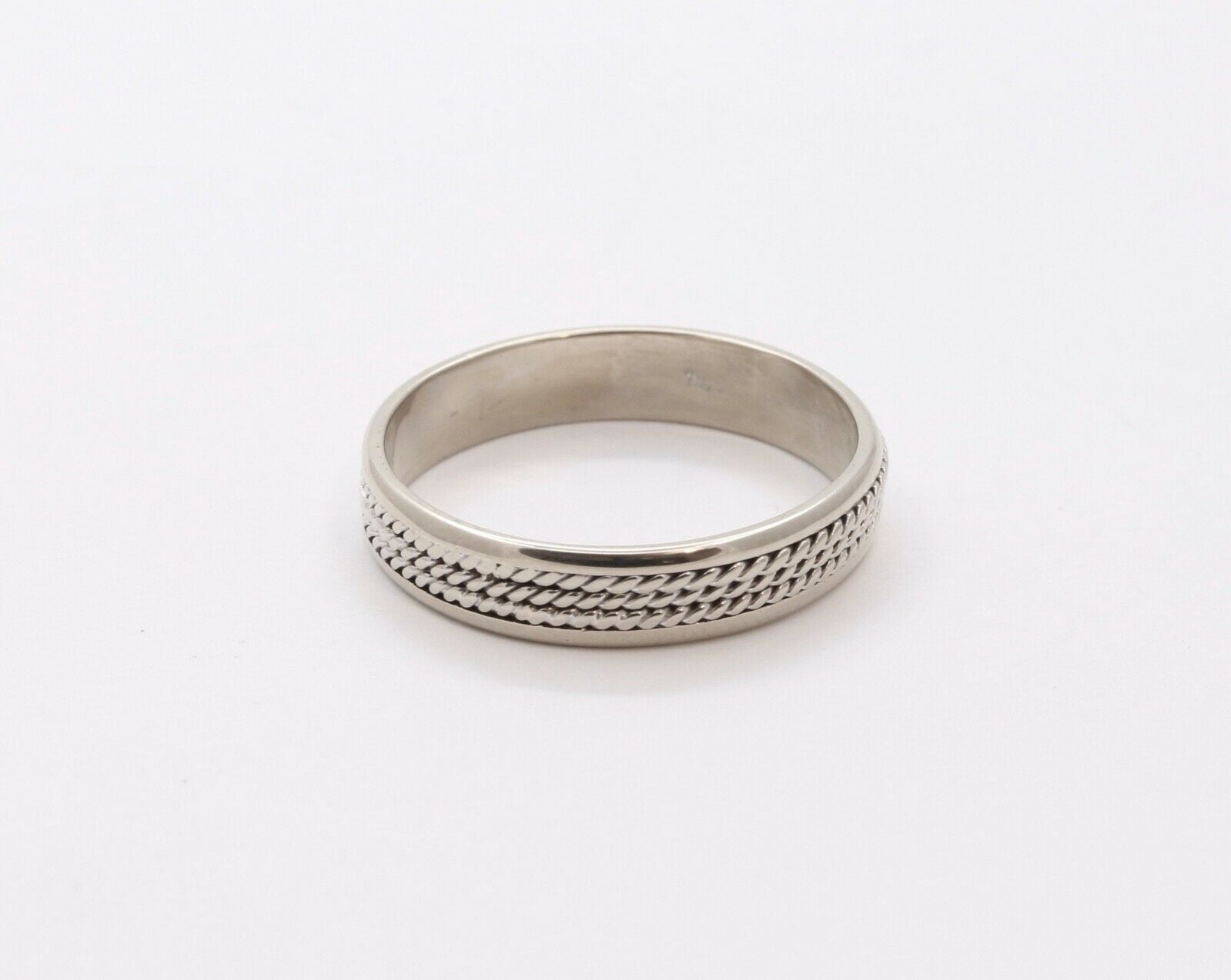 Vintage Ladies Filagree 13K White Gold Wedding Band