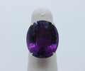 Vintage Oval Siberian Amethyst 14K Yellow Gold Ring