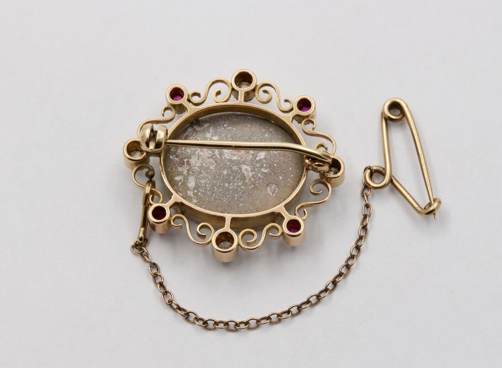 Adorable Edwardian Floral Design Opal 14K Gold Brooch pin