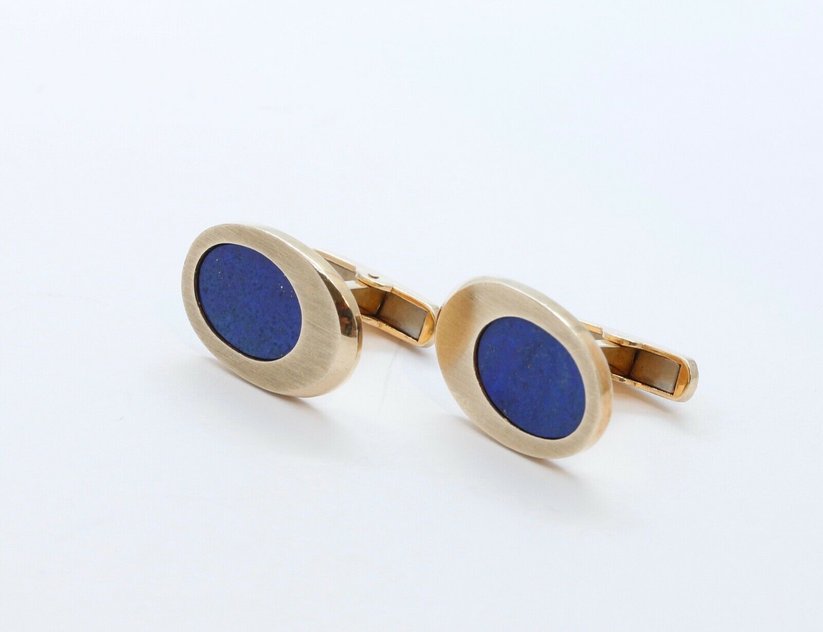 Lapis Lazuli 14K Yellow Gold Cufflinks Vintage Men