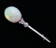 Load image into Gallery viewer, Art deco Opal and Diamond 18K Gold Brooch, Pin
