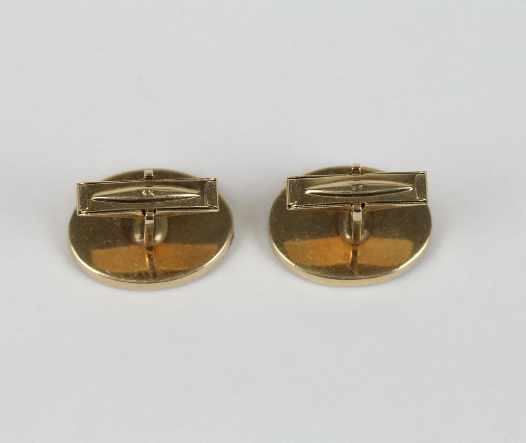 Pietra Dura Vintage 14K Yellow Gold Scarab Cufflinks