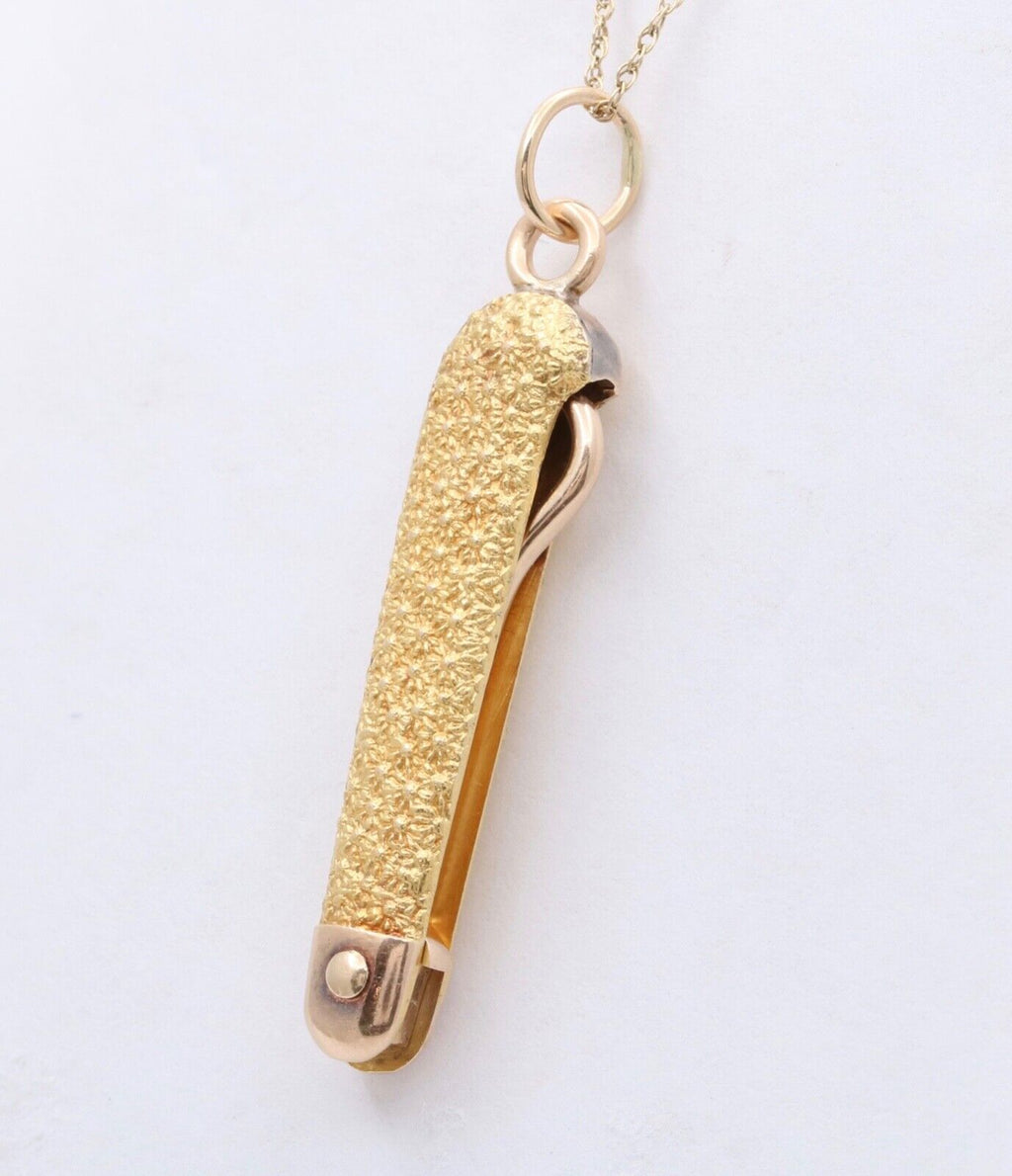Victorian 14K Yellow Gold Watch Button Hook Tool FOB Pendant