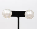 Vintage Mabe Pearl 14K Yellow Gold Earrings