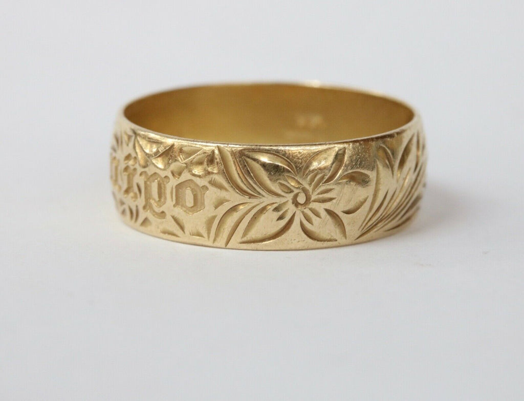 Vintage Kuuipo My Sweetheart 14K Yellow Gold Band Ring