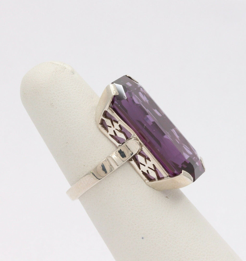 Vintage Huge Tourmaline Sterling Silver Statement Ring
