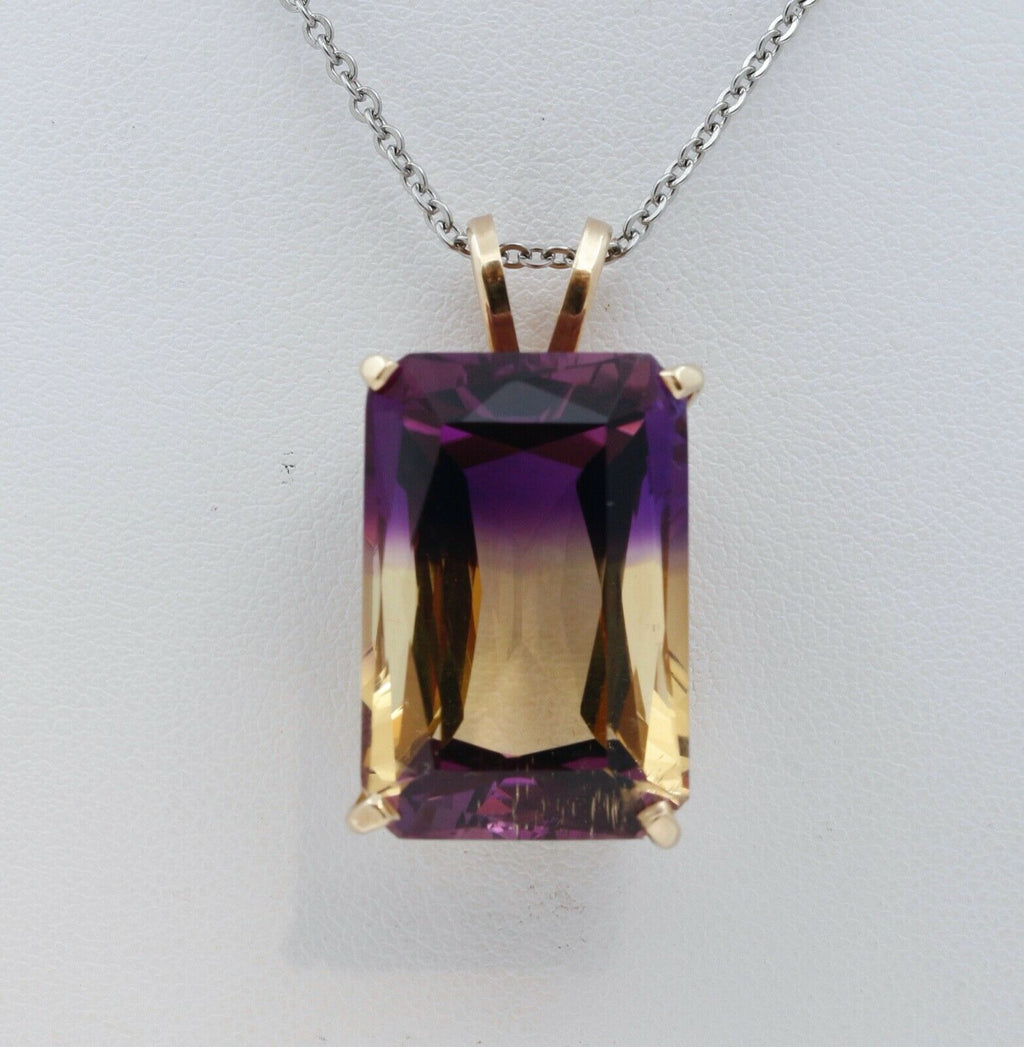 Vintage Ametrine 10K Yellow Gold Pendant
