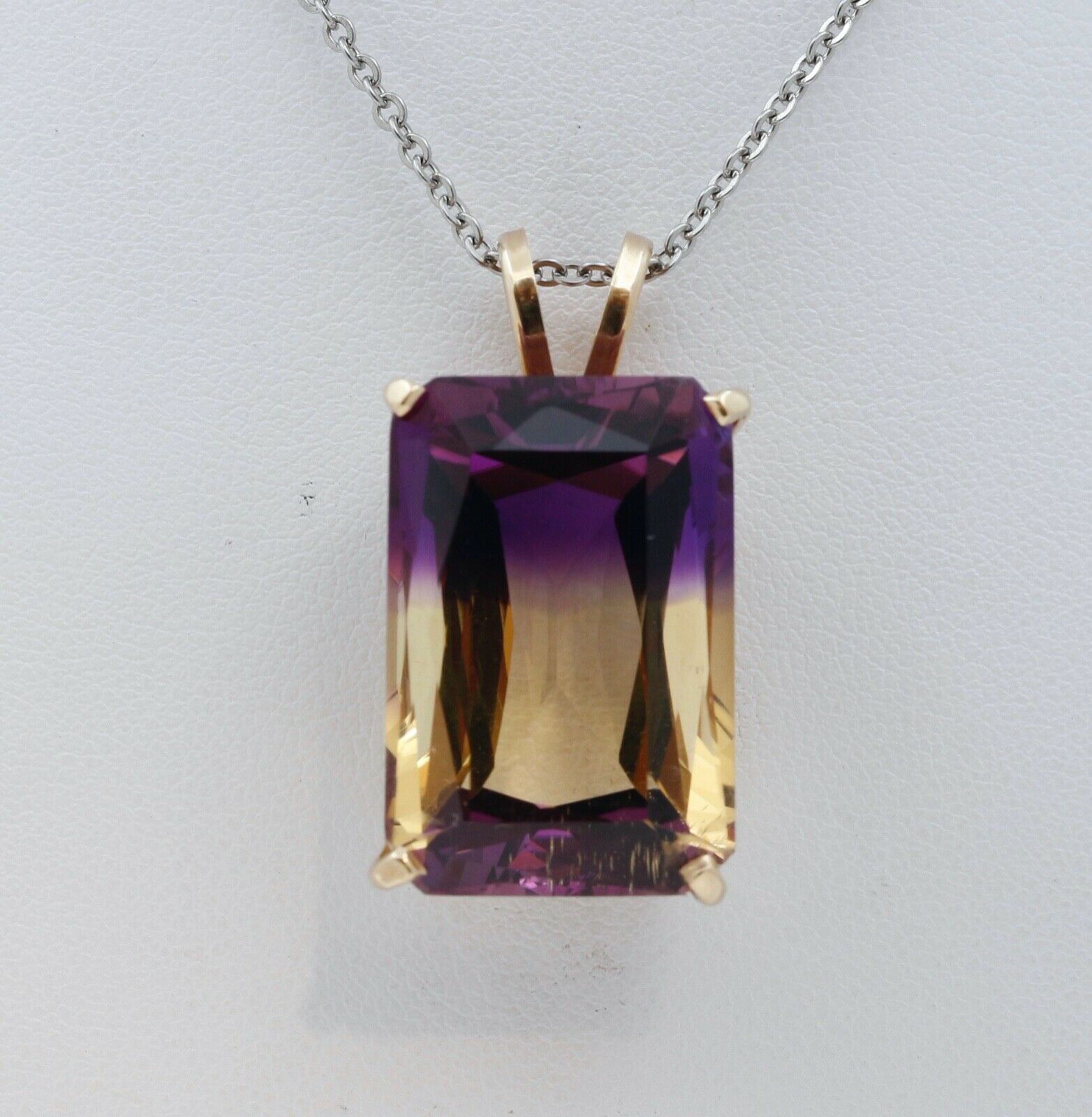Vintage Ametrine 10K Yellow Gold Pendant