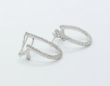 Load image into Gallery viewer, Vintage 14K White Gold Horseshoe Diamond Earrings
