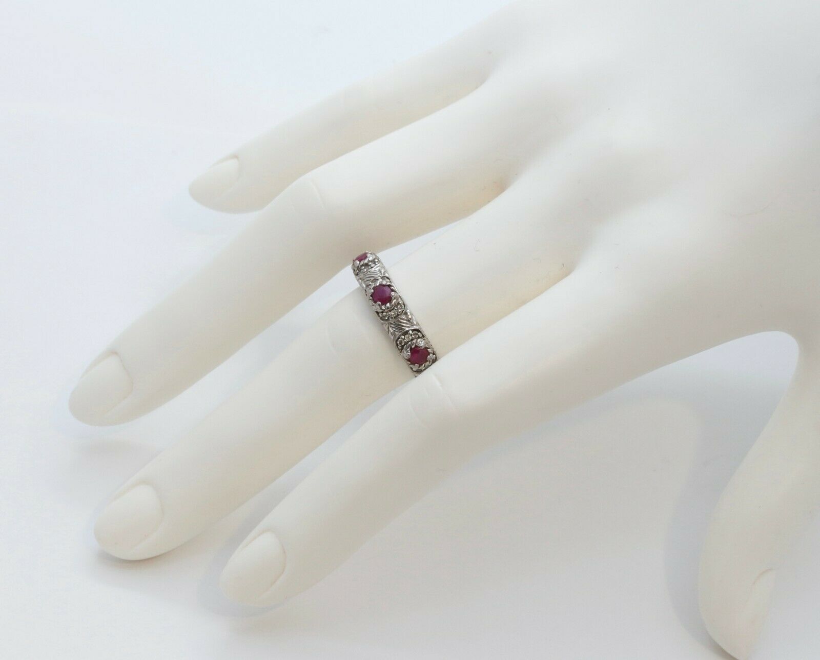 Vintage Judith Ripka Sterling Silver Ruby Ring