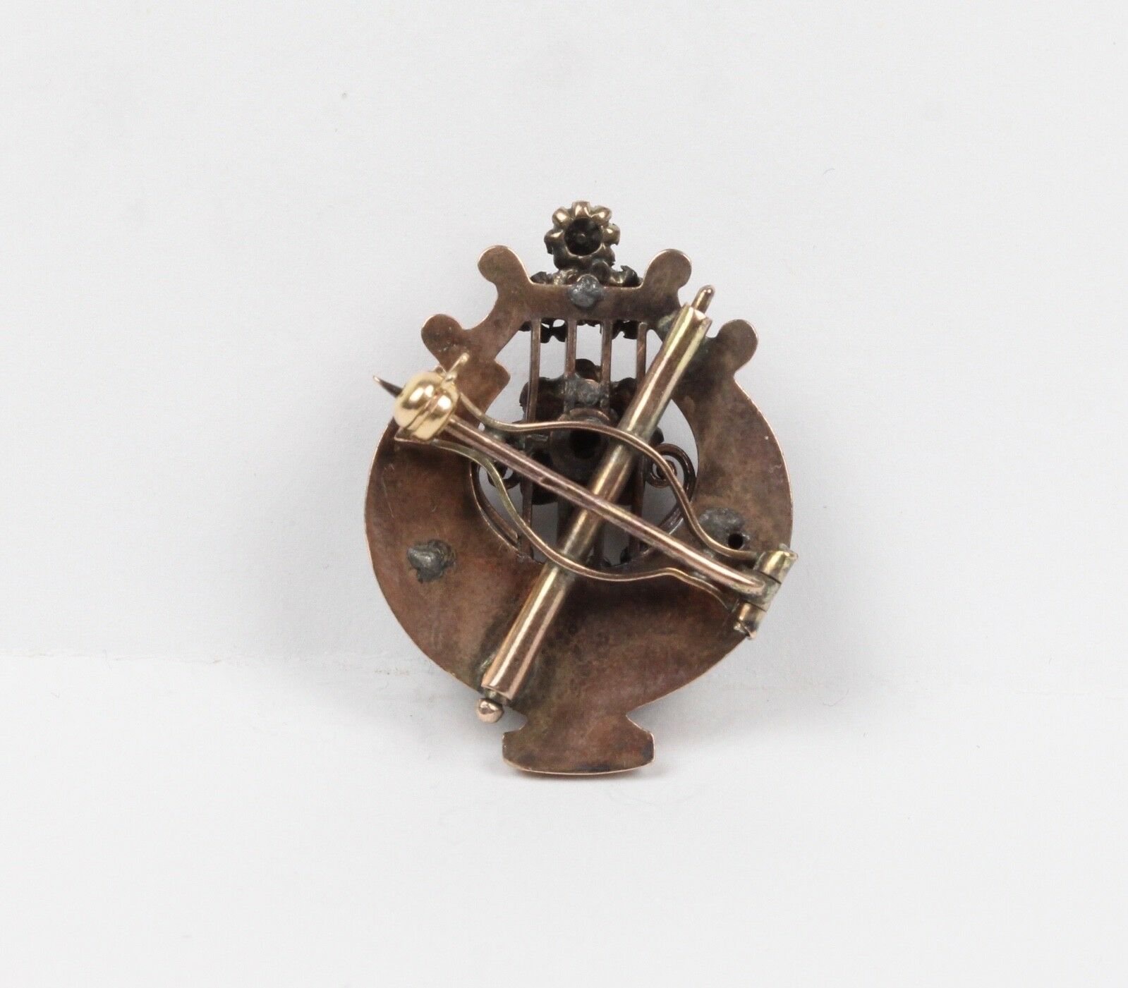 Victorian Ladies 9K Harp Pendant Pin