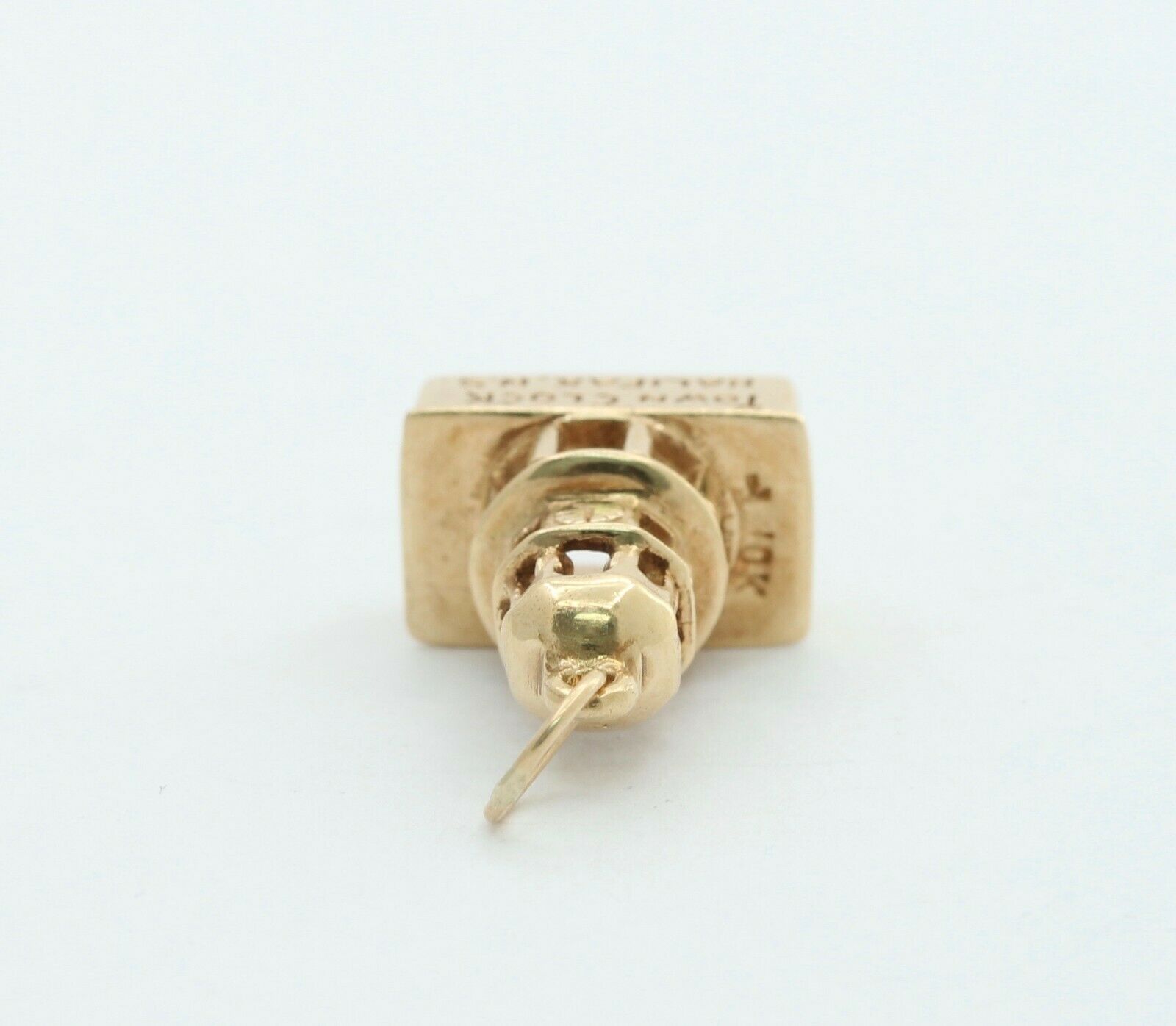 Vintage 10K Yellow Gold Town Clock Charm