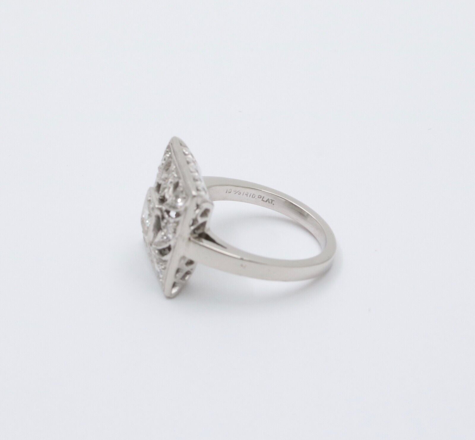 Art Deco Diamonds Platinum Filagree Ring