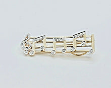 Load image into Gallery viewer, Music Lovers Brooch!! 14K Yellow Gold Diamonds Notes Movable Staff Pin Pendant
