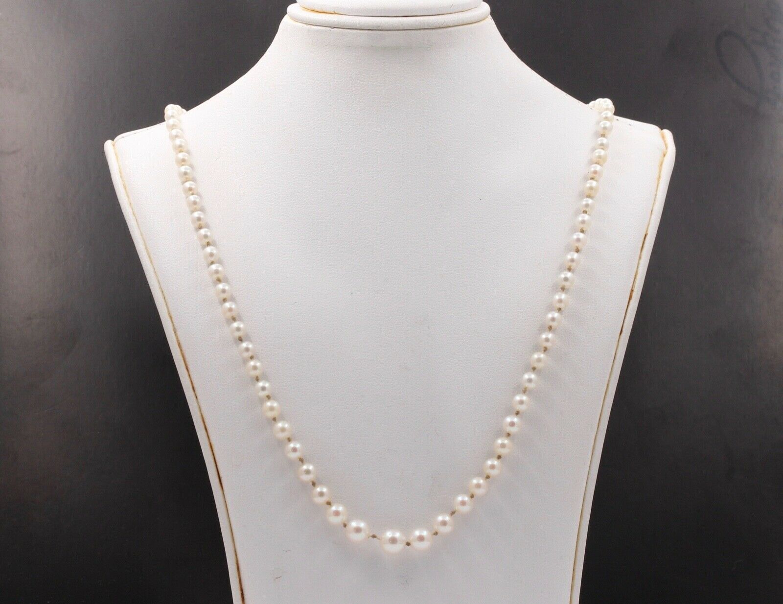 Vintage Akoya Pearls 14K White Gold Catch Necklace