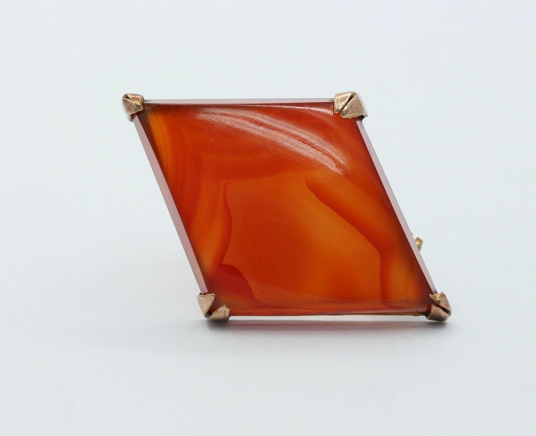 Victorian Carnelian 18K Rose Gold Brooch Pin